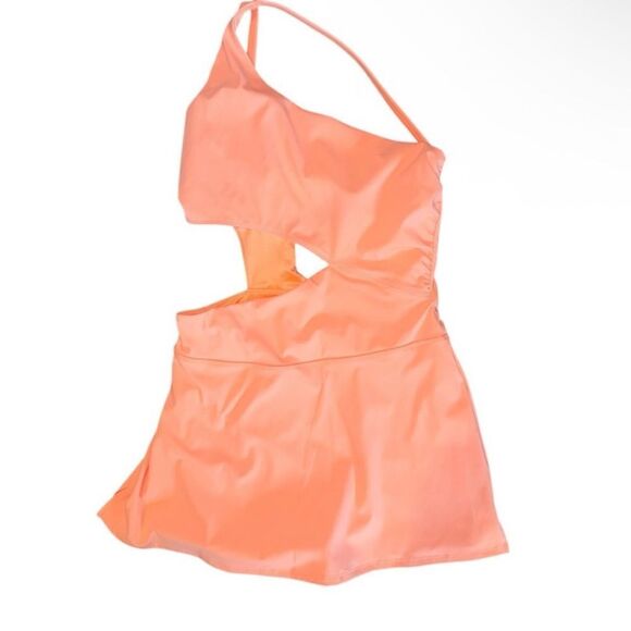 Free People One-Shoulder Dress in Peach NWT LARGE - Picture 3 of 4